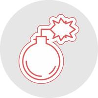 Bomb Line Sticker Multicolor Icon vector