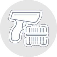 Barcode Line Sticker Multicolor Icon vector