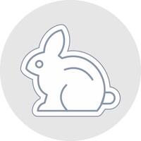 Rabbit Line Sticker Multicolor Icon vector