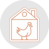 Chicken Line Sticker Multicolor Icon vector