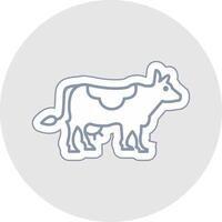 Cow Line Sticker Multicolor Icon vector