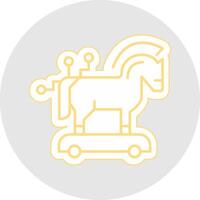 Trojan Horse Line Sticker Multicolor Icon vector