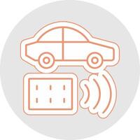 Remote Vehicle Line Sticker Multicolor Icon vector