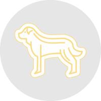 Dog Line Sticker Multicolor Icon vector