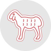 Sheep Line Sticker Multicolor Icon vector