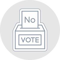 Vote NO Line Sticker Multicolor Icon vector