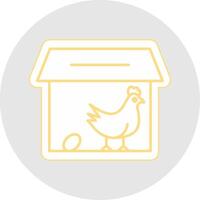 Chicken Coop Line Sticker Multicolor Icon vector