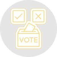 Vote Yes Line Sticker Multicolor Icon vector