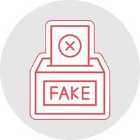 Fake Line Sticker Multicolor Icon vector