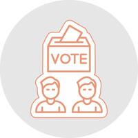 Voters Line Sticker Multicolor Icon vector