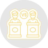 Debate Line Sticker Multicolor Icon vector