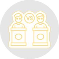 Debate Line Sticker Multicolor Icon vector