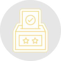 Voting Box Line Sticker Multicolor Icon vector