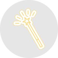 Magic Wand Line Sticker Multicolor Icon vector