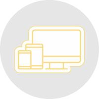 Responsive Design Line Sticker Multicolor Icon vector