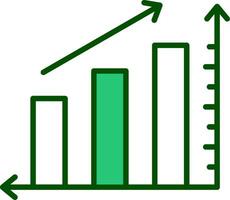 Estadísticas incrementar vecto icono vector