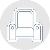 Throne Line Sticker Multicolor Icon vector