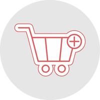 Add To Cart Line Sticker Multicolor Icon vector