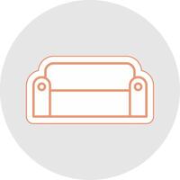 Sofa Line Sticker Multicolor Icon vector