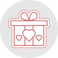 Wedding Present Line Sticker Multicolor Icon vector