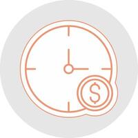 Time Is Money Line Sticker Multicolor Icon vector