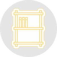 Book Shelves Line Sticker Multicolor Icon vector