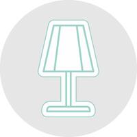 Table Lamp Line Sticker Multicolor Icon vector