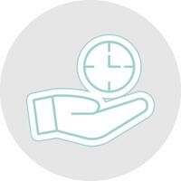 Save Time Line Sticker Multicolor Icon vector