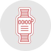 Smart Watch Line Sticker Multicolor Icon vector