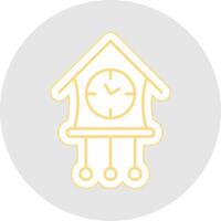 Cuckoo Clock Line Sticker Multicolor Icon vector