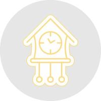 Cuckoo Clock Line Sticker Multicolor Icon vector