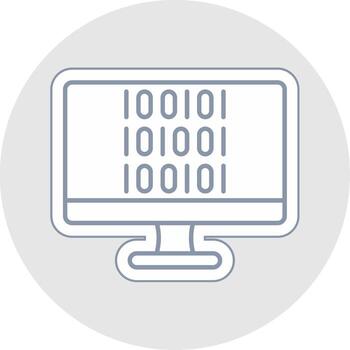 binario código línea pegatina multicolor icono vector