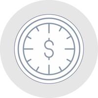 Time Is Money Line Sticker Multicolor Icon vector