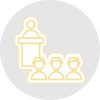 Business Class Line Sticker Multicolor Icon vector