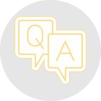 Question And Answer Line Sticker Multicolor Icon vector