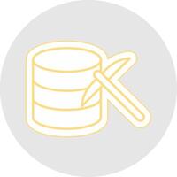 Data Mining Line Sticker Multicolor Icon vector