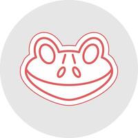 Frog Line Sticker Multicolor Icon vector