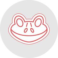 Frog Line Sticker Multicolor Icon vector