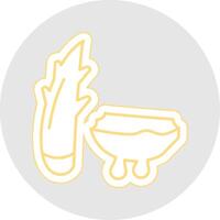 Aloe Line Sticker Multicolor Icon vector