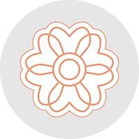 sakura línea pegatina multicolor icono vector