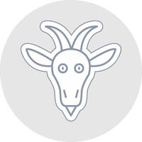 Goat Line Sticker Multicolor Icon vector