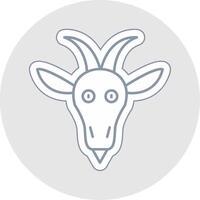 Goat Line Sticker Multicolor Icon vector