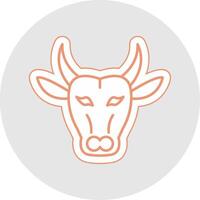 Buffalo Line Sticker Multicolor Icon vector