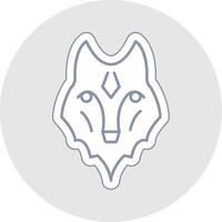 Wolf Line Sticker Multicolor Icon vector