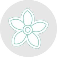 Alpine Forget Me Not Line Sticker Multicolor Icon vector