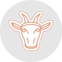 Goat Line Sticker Multicolor Icon vector