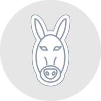 Donkey Line Sticker Multicolor Icon vector