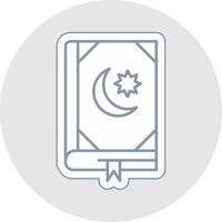 Quran Line Sticker Multicolor Icon vector