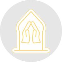 Pray Line Sticker Multicolor Icon vector