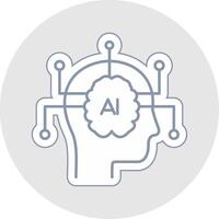 Artificial Intelligence Line Sticker Multicolor Icon vector